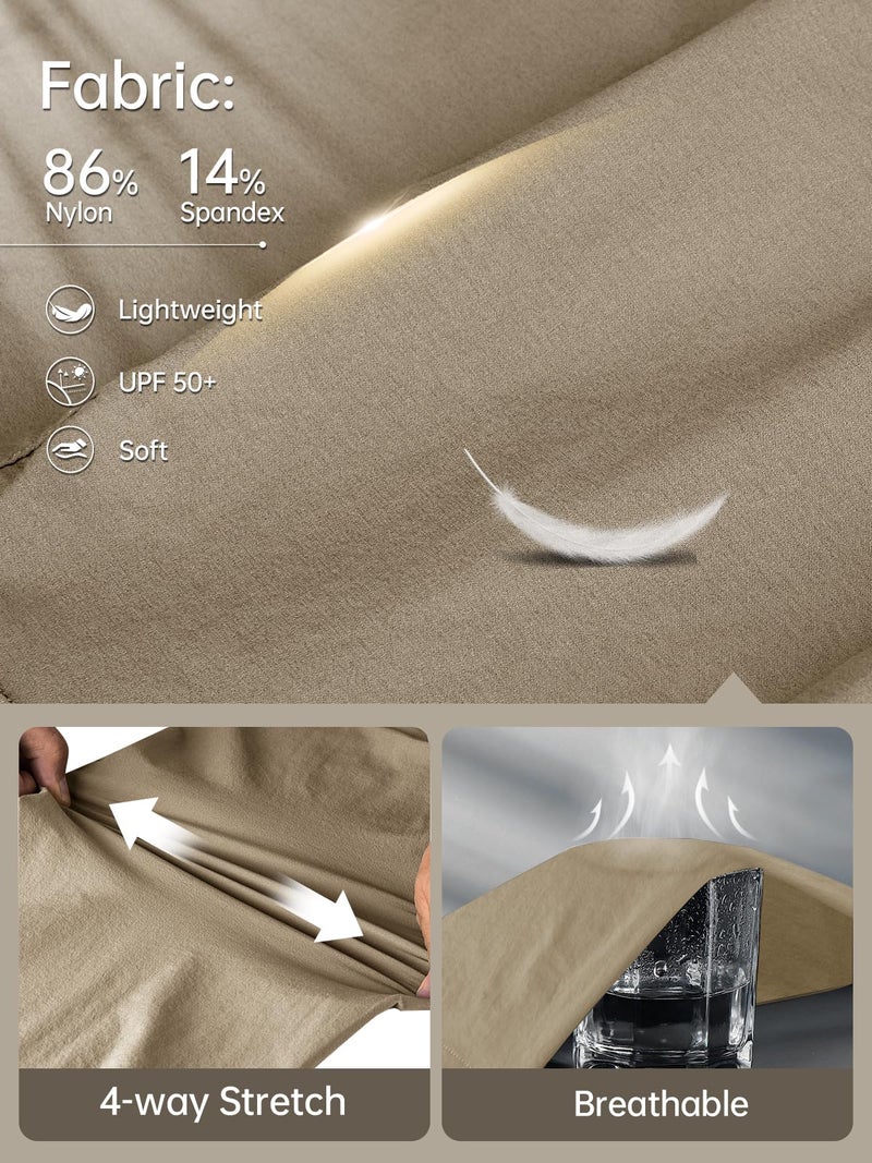 FREE SOLDIER Men's Outdoor Cargo Hiking Pants with Belt Lightweight Waterproof Quick Dry Tactical Pants Nylon Spandex (Mud 38W/30L) - Image 2